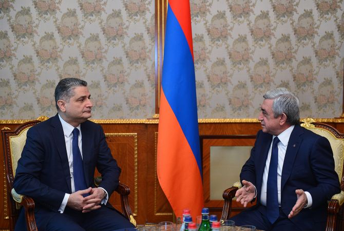 Президент Армении Серж Саргсян принял председателя коллегии Евразийской 
экономической комиссии (ЕЭК) Тиграна Саркисяна 