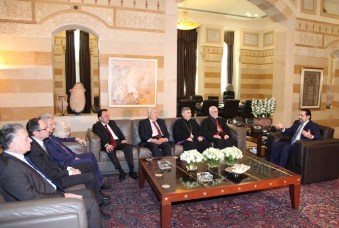 Lebanese Premier receives delegation led by Armenian Catholic Patriarch