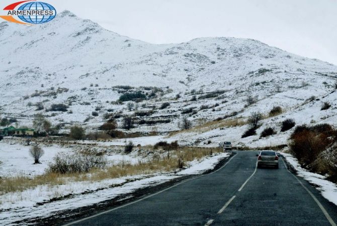 Clear ice formed on certain roads in Armenia
