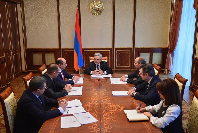 Нужно более активно привлекать международные организации в процесс развития 
Армении: президент

