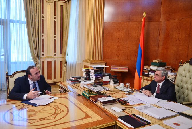 Министр образования и науки Армении доложил президенту Армении о ситуации в сферах 
общего и высшего профессионального образования