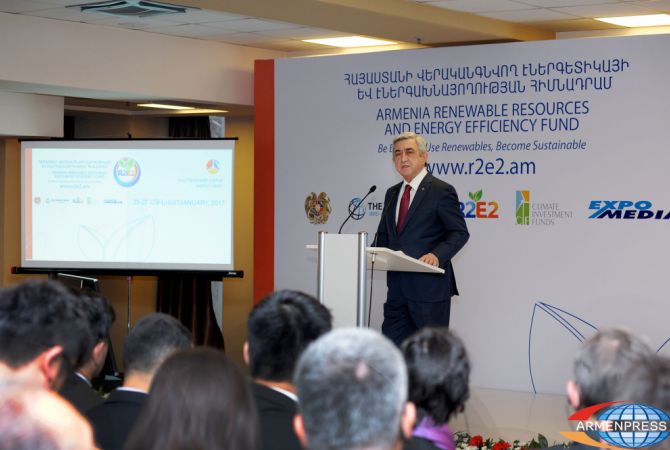 Ввод в эксплуатацию линий элетропередач с Ираном и Грузией поднимет на новый 
уровень энергетическую систему Армении: президент Армении Серж Саргсян