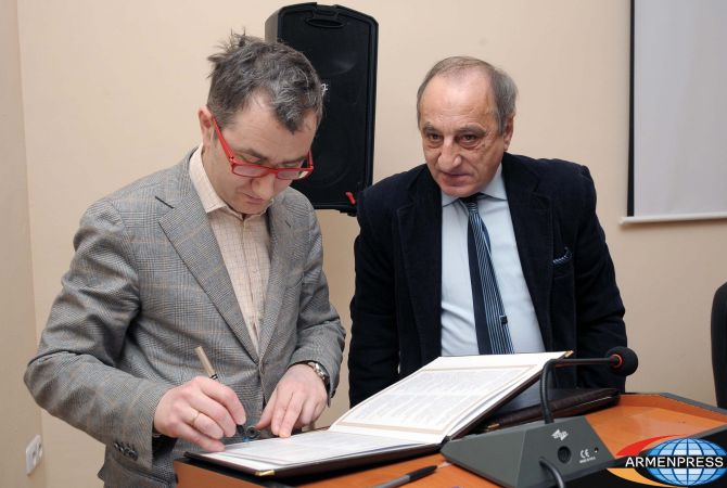 Подписан договор о сотрудничестве между Ереванским и Российским театральными 
институтами 