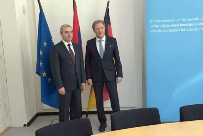 Armenia’s Transportation Minister discusses bilateral cooperation with his German counterpart