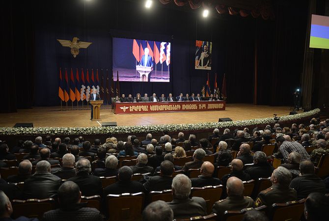 President Sargsyan attends 11th Congress of Yerkrapah Volunteer Union