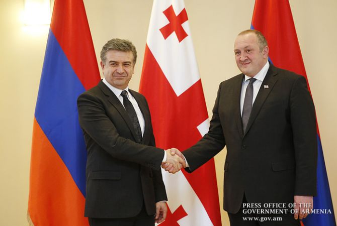 رئيس الوزراء كارن كارابيتيان خلال زيارته الرسمية لجورجيا يلتقي مع الرئيس جيورجي مارغفيلاشفيلي  