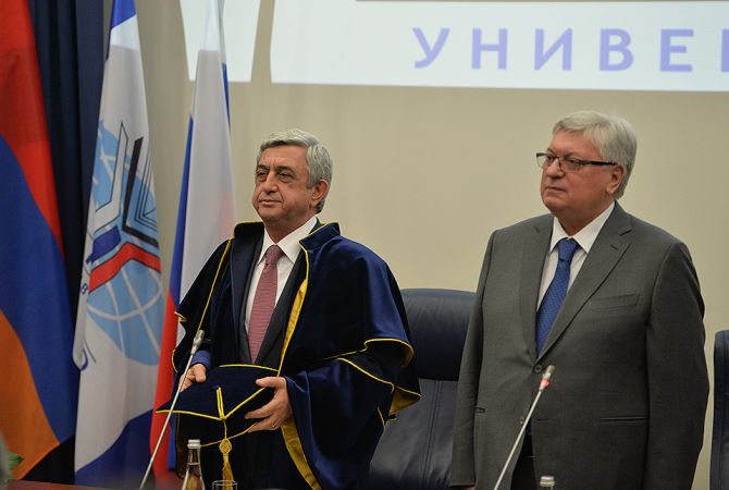 Armenian President awarded with title of Honorary Doctor of MGIMO