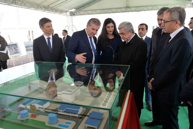 Президент Армении присутствовал на церемонии закладки фундамента новой Ереванской 
ТЭС