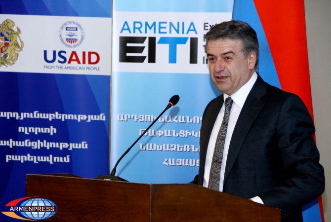 Installation of EITI standard in line with Government’s open and transparent activity – PM 
Karapetyan