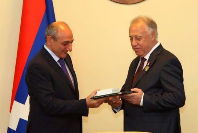 Президент НКР провел встречу с благотворителем Сергеем Амбарцумяном