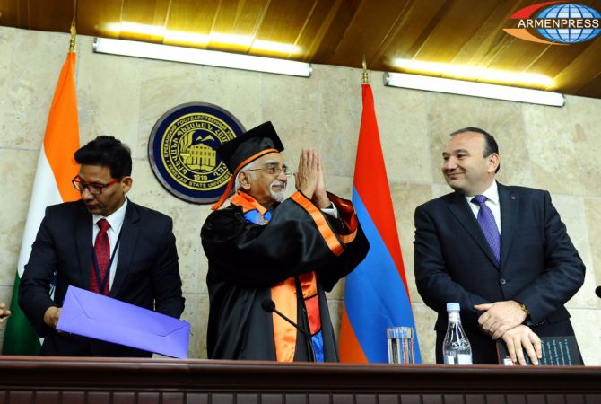 Вице-президенту Индии Мохаммаду Хамид Ансари присвоено звание почетного доктора ЕГУ