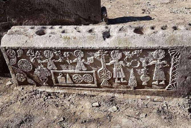 Tombstones of Dizak meliks discovered during excavations in Artsakh’s Melik’s Palace
