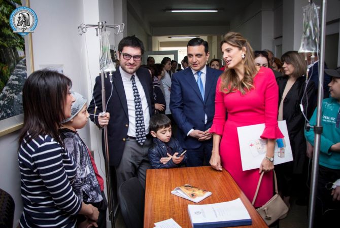 HRH Princess Dina Mired of Jordan encourages cancer patients in Yerevan trip