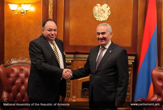 Parliament Speaker hosts newly appointed Ambassador of Ecuador to Armenia