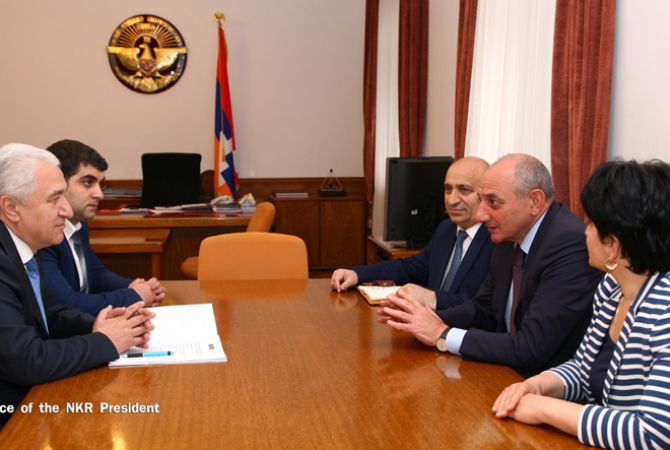 President of Artsakh holds meeting with ASUE rector Koryun Atoyan