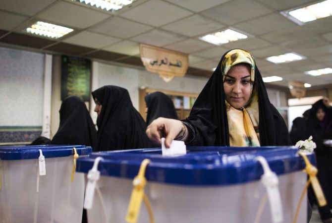 Iranian citizens cast ballots in presidential election in Embassy polling station in Armenia 