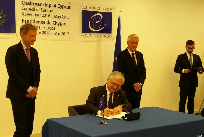 Armenia among first countries signing Council of Europe Convention on Offences relating to 
Cultural Property