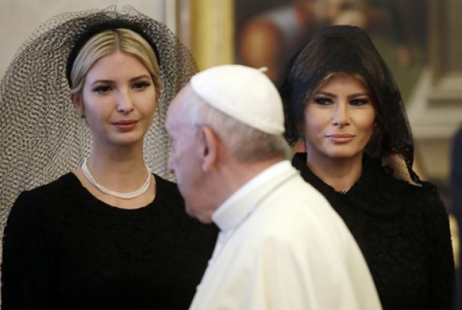 Мелания и Иванка Трамп покрыли головы перед Папой Римским