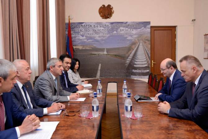 Minister Martirosyan hosts First Vice-President of Russian Railways JSC