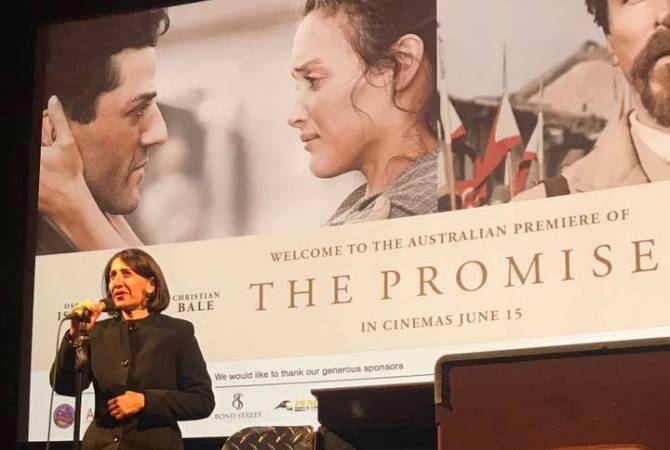 NSW Premier Gladys Berejiklian attends premiere of ‘The Promise’ 