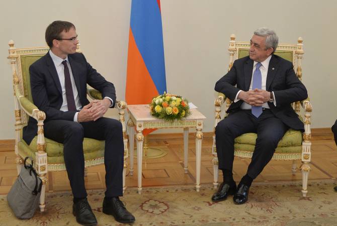 Президент Армении принял министра иностранных дел Эстонии