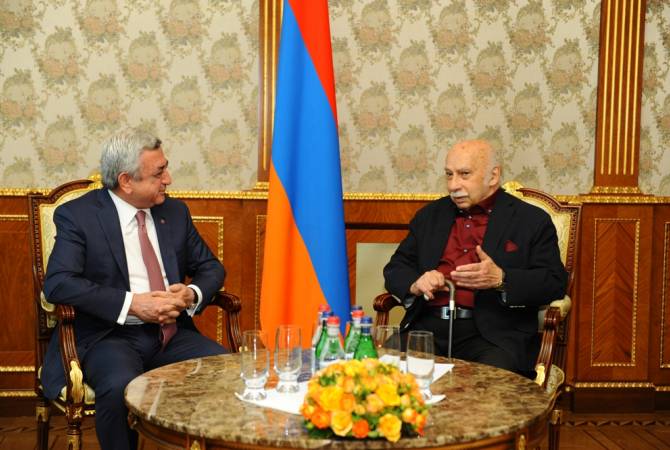  Президент Армении Серж Саргсян принял народного артиста Грузии и СССР, композитора 
Гию Канчели