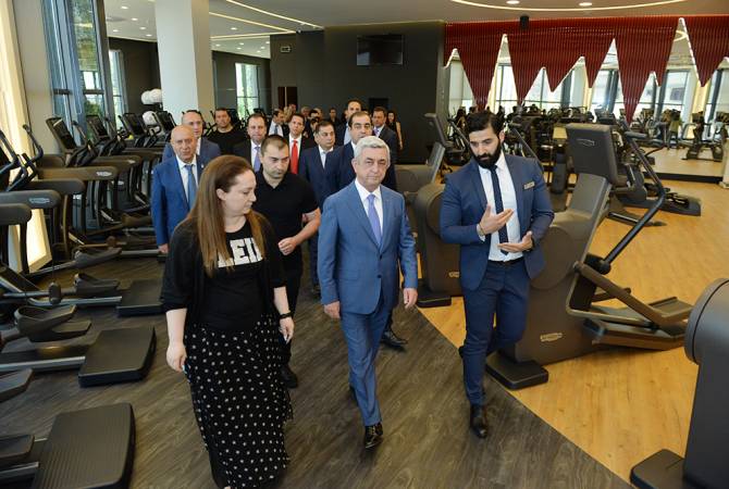 President Sargsyan visits Reebok Sports Club and IPSC consulting company in Yerevan