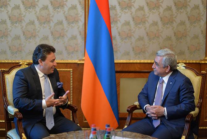 Президент Армении Серж Саргсян сегодня принял всемирно известного скрипача Максима Венгерова 