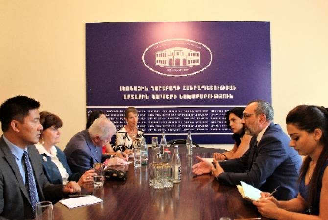 Artsakh’s FM receives Baroness Caroline Cox