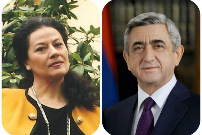 President Sargsyan congratulates Honored Artist Anahit Topchyan on 70th birthday