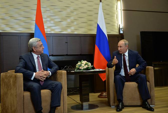 العلاقات بين روسيا وأرمينيا تعززت بشكل ملحوظ
-الرئيس الروسي فلاديمير بوتين خلال لقاءه مع الرئيس الأرميني سيرج سركيسان-