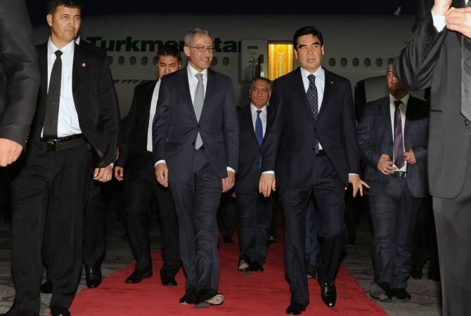 President of Turkmenistan Gurbanguly Berdimuhamedow arrives in Armenia on state visit