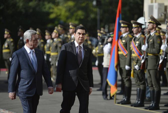 Official welcoming ceremony of Turkmenistan’s President held in Armenian Presidential Palace