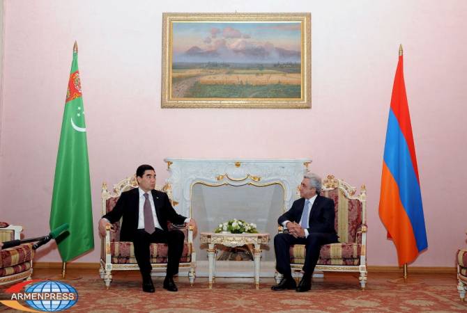 Presidents of Armenia and Turkmenistan discuss possible launch of direct flight between two 
countries