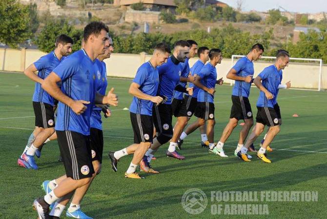 Armenian national football team begins training for upcoming Romania and Denmark matches 