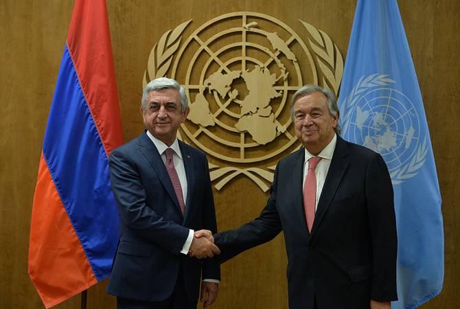 Armenian President meets with UN Secretary-General