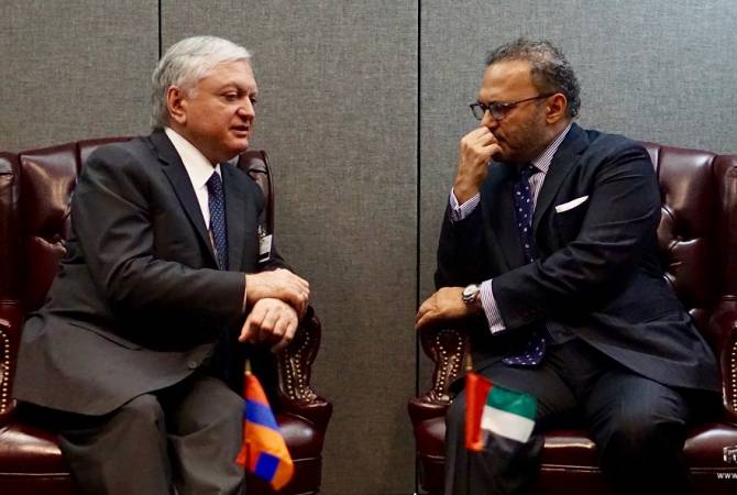 Armenian foreign minister meets with UAE minister of state for foreign affairs