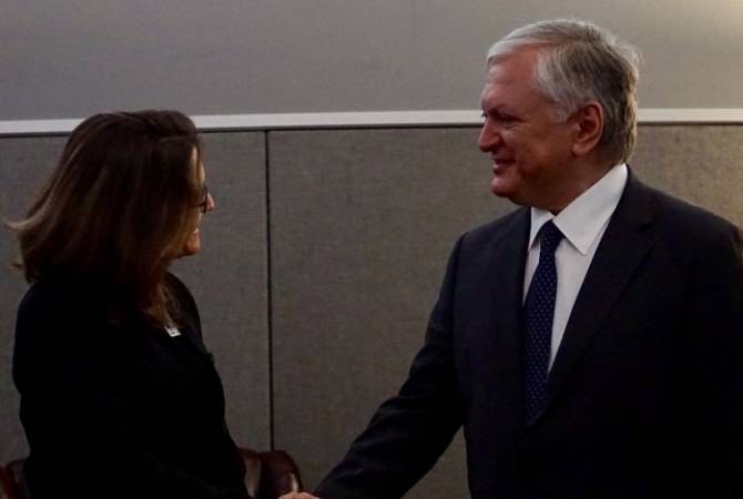 Հայաստանի ԱԳ նախարարը հանդիպել է Կանադայի արտաքին գործերի նախարարի 
հետ