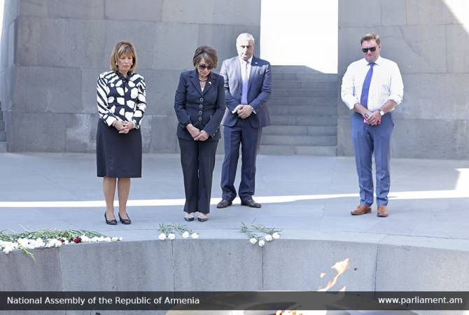 My heart is broken - Jackie Speier and the other US congressmen visit Tsitsernakaberd 
Memorial Complex