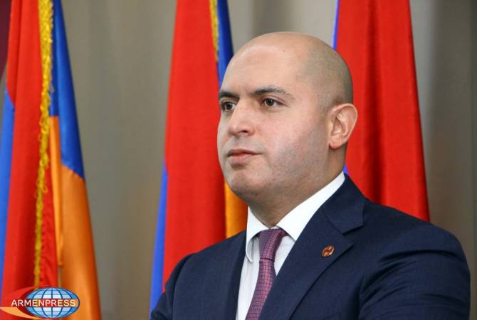 Armenian MP Armen Ashotyan delivers speech at Euronest PA conference in Baku, Azerbaijan 