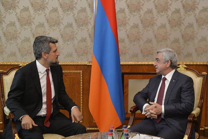President Sargsyan holds meeting with Turkey MP Garo Paylan 