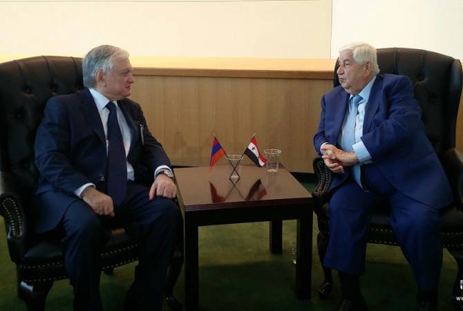 Armenian, Syrian foreign ministers meet in New York