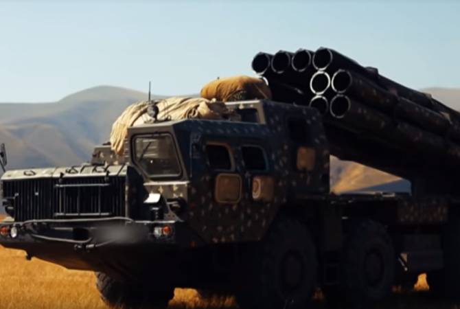 Armenian Armed Forces conduct live-fire exercises using SMERCH multiple rocket launchers 