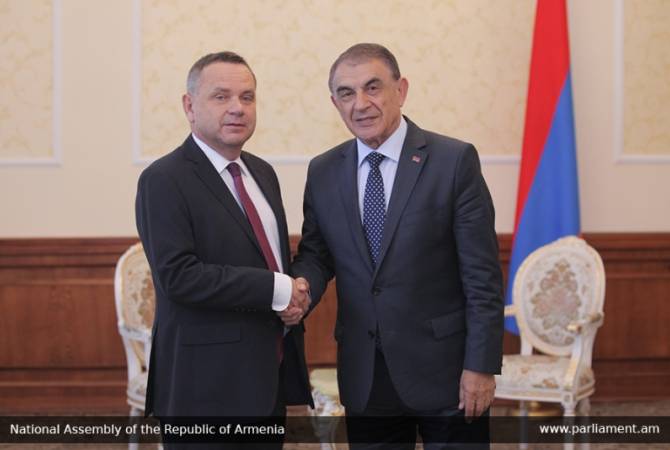 Armenian Parliament Speaker holds farewell meeting with French Ambassador