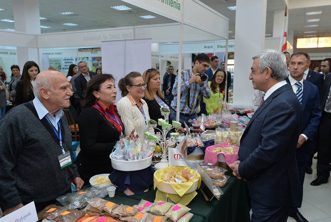 President Sargsyan visits agricultural exhibition “Armprodexpo”