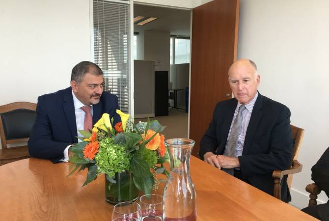 Armenian Vice PM Vache Gabrielyan meets California Governor Jerry Brown