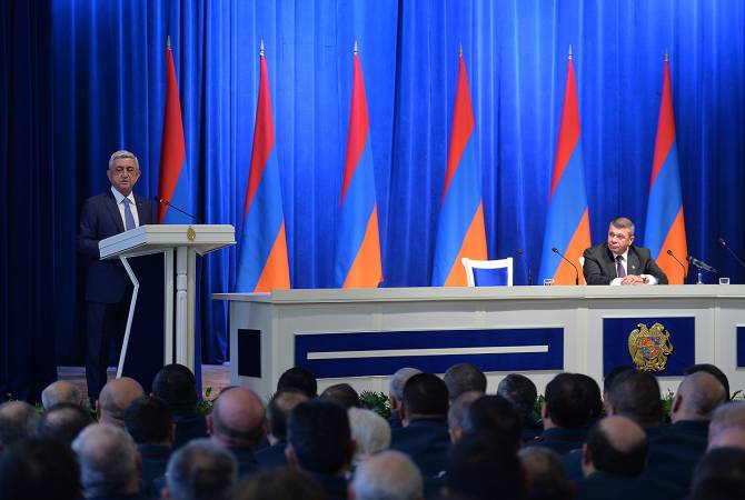 Armenian President attends expanded meeting of the Police Collegiums