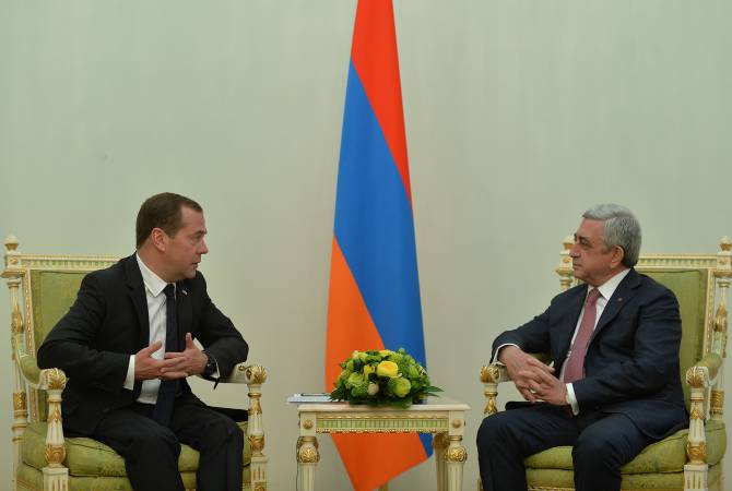 President Sargsyan received Russian Premier Dmitry Medvedev