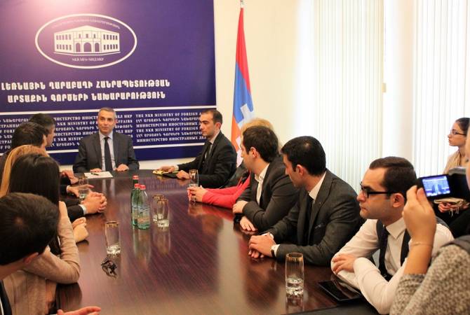 YSU lecturers, students meet with Artsakh’s FM in Stepanakert 