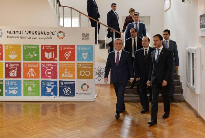الرئيس سيرج سركيسيان يزور مكتب الأمم المتحدة في يريفان بمناسبة الانضمام إلى المنظمة والمنسق 
العام للأمم المتحدّة يقيّم دور أرمينيا في الأمم المتحدة